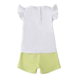 Sarabanda Completo 2 Pezzi T-Shirt-Shorts per Neonata 0B349 BIANCO/VERDE SARABANDA 