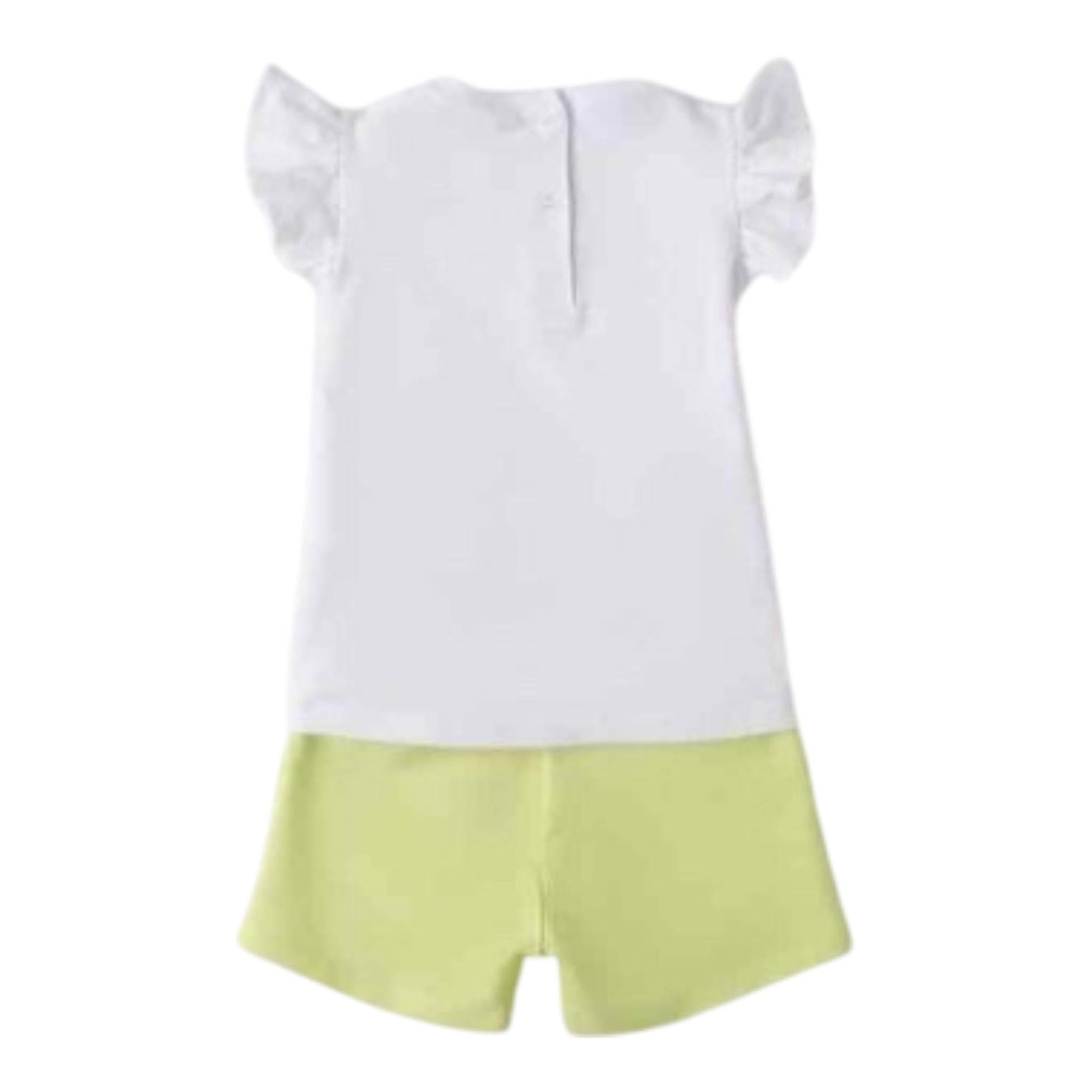 Sarabanda Completo 2 Pezzi T-Shirt-Shorts per Neonata 0B349 BIANCO/VERDE SARABANDA 