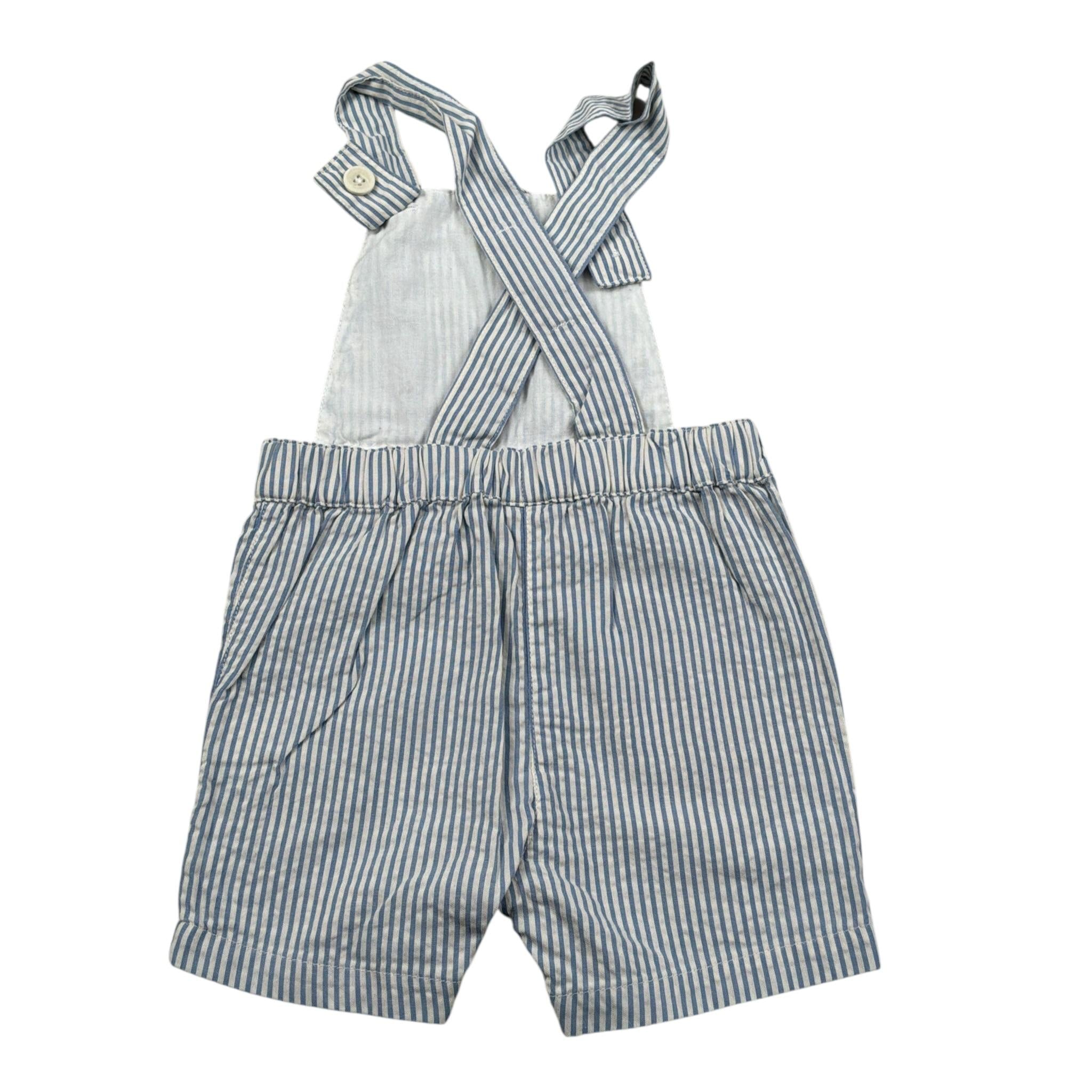 Petit Bateau Salopette Fantasia Righe Bianco per Neonato A09J BIANCO PETIT BATEAU 