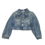 LU LU BY MISS GRANT giubbino in denim tinta unita con bottoni Azzurro per Bambina LL0949 AZZURRO LU LU BY MISS GRANT 