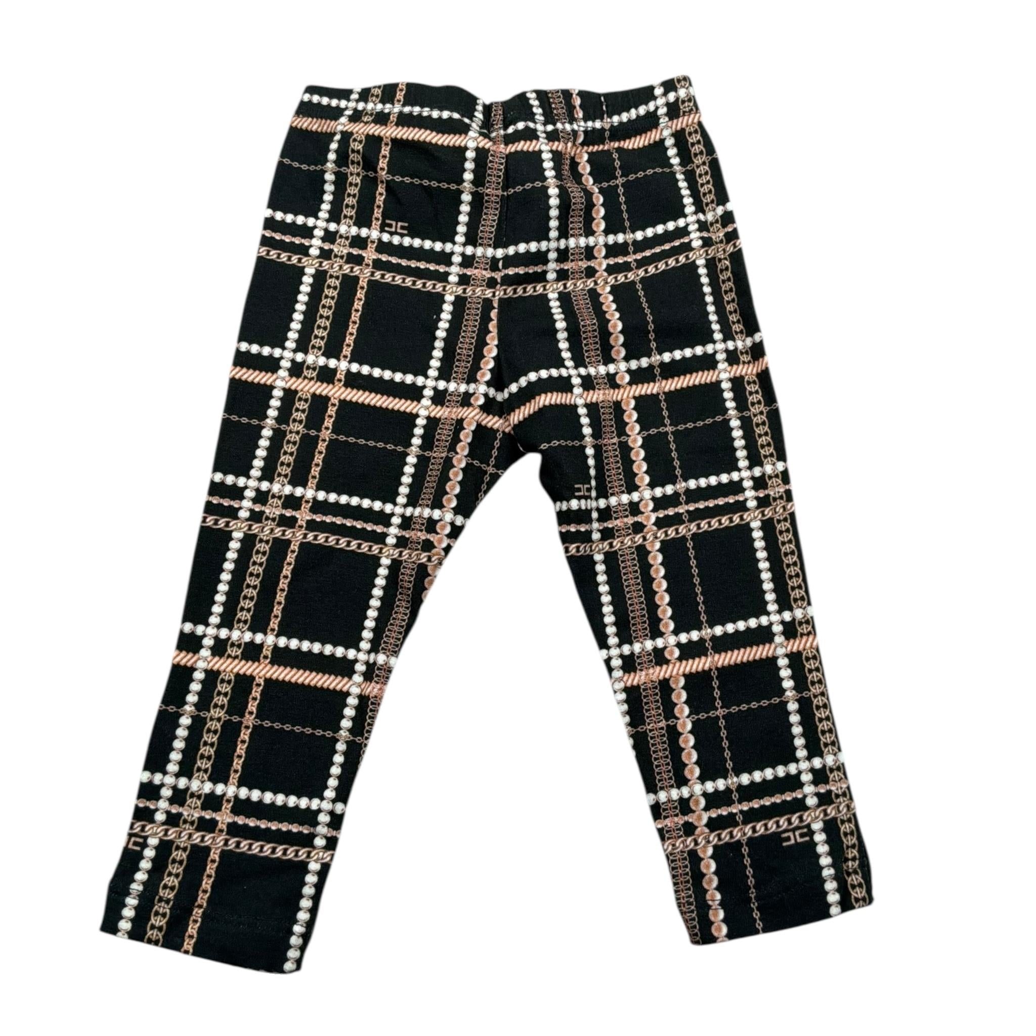 Elisabetta Franchi Leggins Tinta Unita Stampa Fantasia per Neonata EGPA35 NERO ELISABETTA FRANCHI 