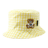 Moschino Cappello Modello Pescatore Biclore con Fantasia A Quadri per Bambino MUX057 BIANCO/GIALLO MOSCHINO 