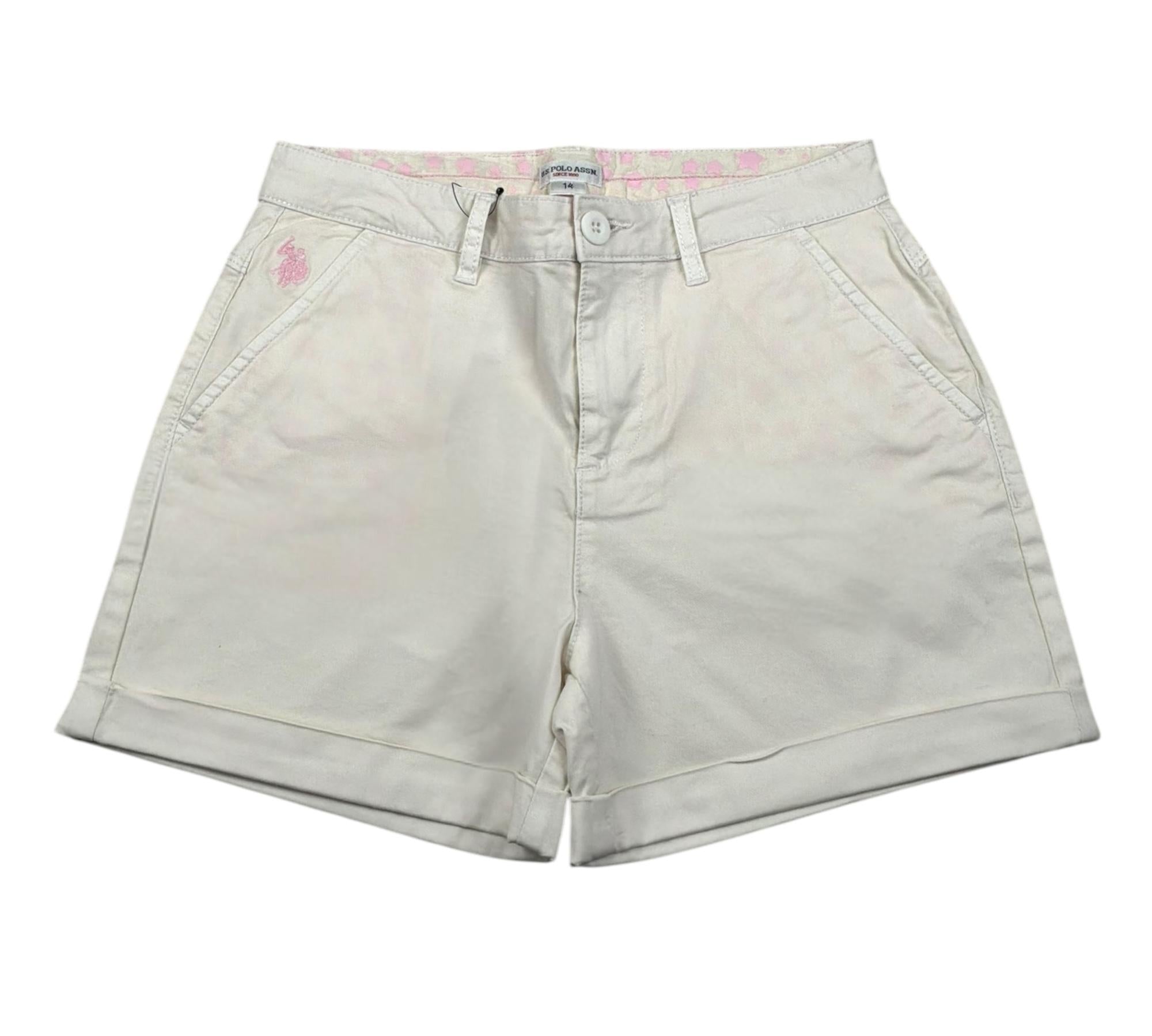 U.S. Polo Assn Short Tinta Unita con Tasche America per Bambina US41657 PANNA U.S. POLO ASSN 