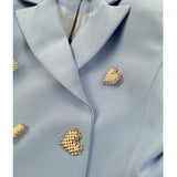 Fun & Fun Giacca Tinta Unita con Applicazioni per Bambina BJK16411 AZZURRO FUN & FUN 