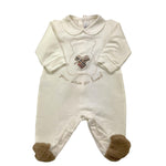 BARCELLINO tutina tinta unita con stampa Bianco per Neonata 115701 BIANCO BARCELLINO 