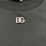 Dolce & Gabbana T-Shirt Girocollo Tinta Unita con Logo per Bambina L5JTKT NERO DOLCE & GABBANA 