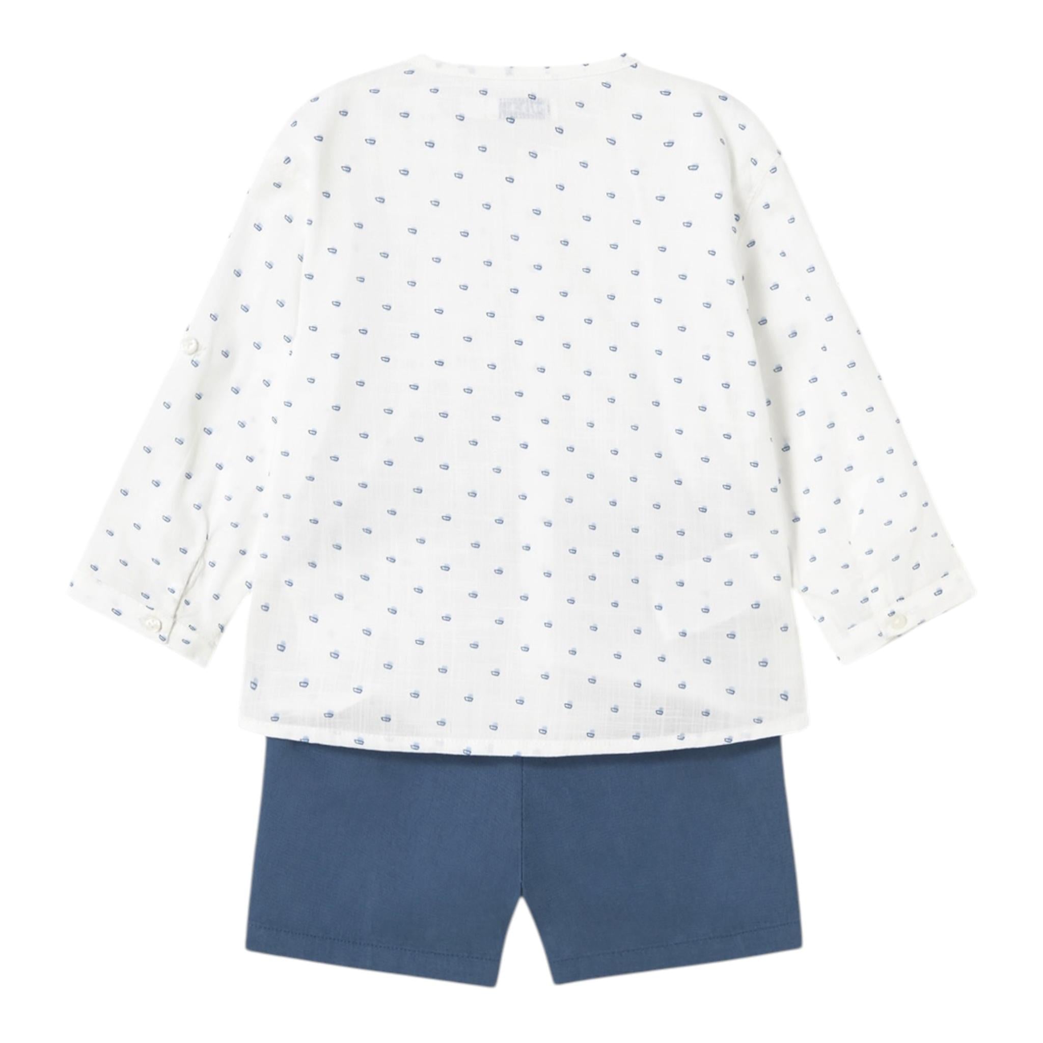 Mayoral Completo 2 Pezzi Camicia-Bermuda per Neonato 1249 BIANCO/BLU MAYORAL 