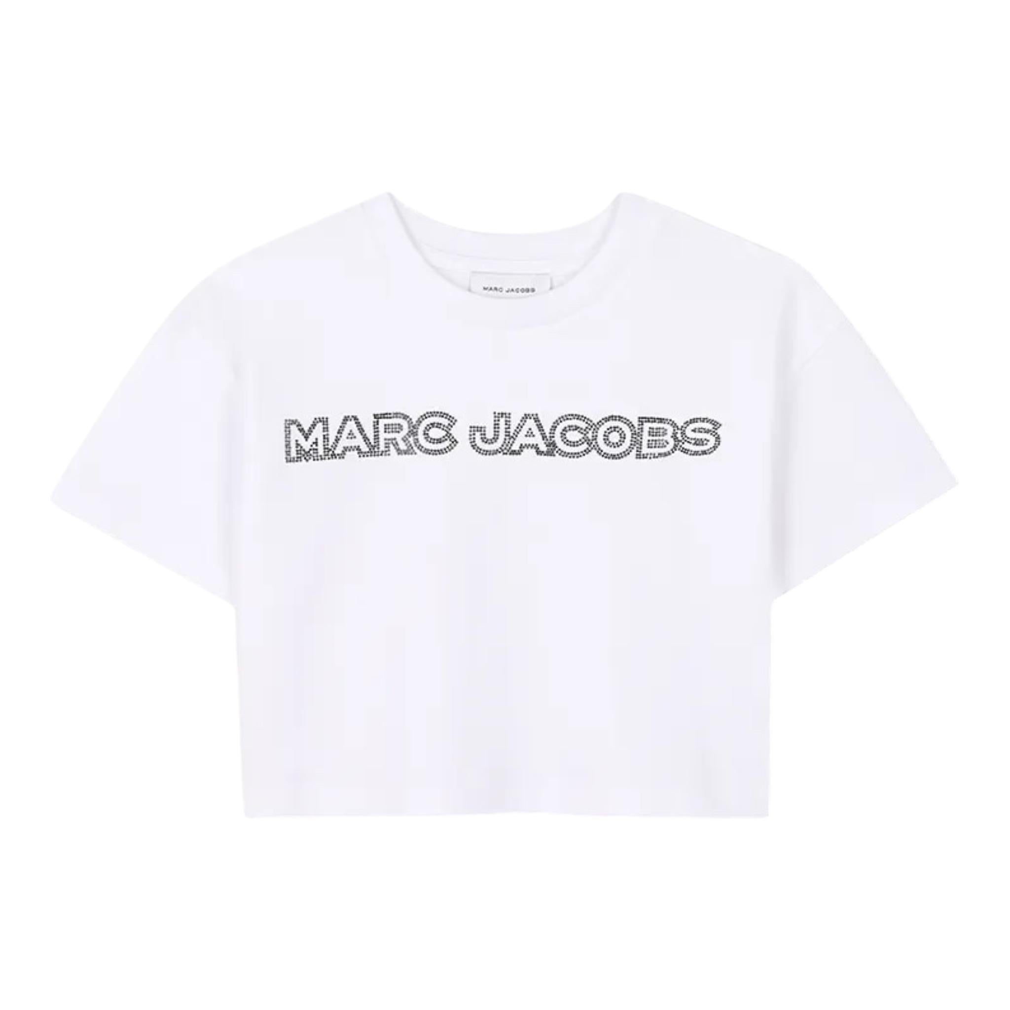 Marc Jacobs T-Shirt Girocollo Tinta Unita con Stampa per Bambina W60461 BIANCO MARC JACOBS 