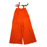 Mariuccia Pantalone Modello Palazzo Tinta Unita In Pizzo Sangallo Arancione Per Bambina
