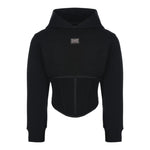 Dolce & Gabbana Felpa Tinta Unita con Cappuccio per Bambina L5JW9RG7KN5 NERO DOLCE & GABBANA 