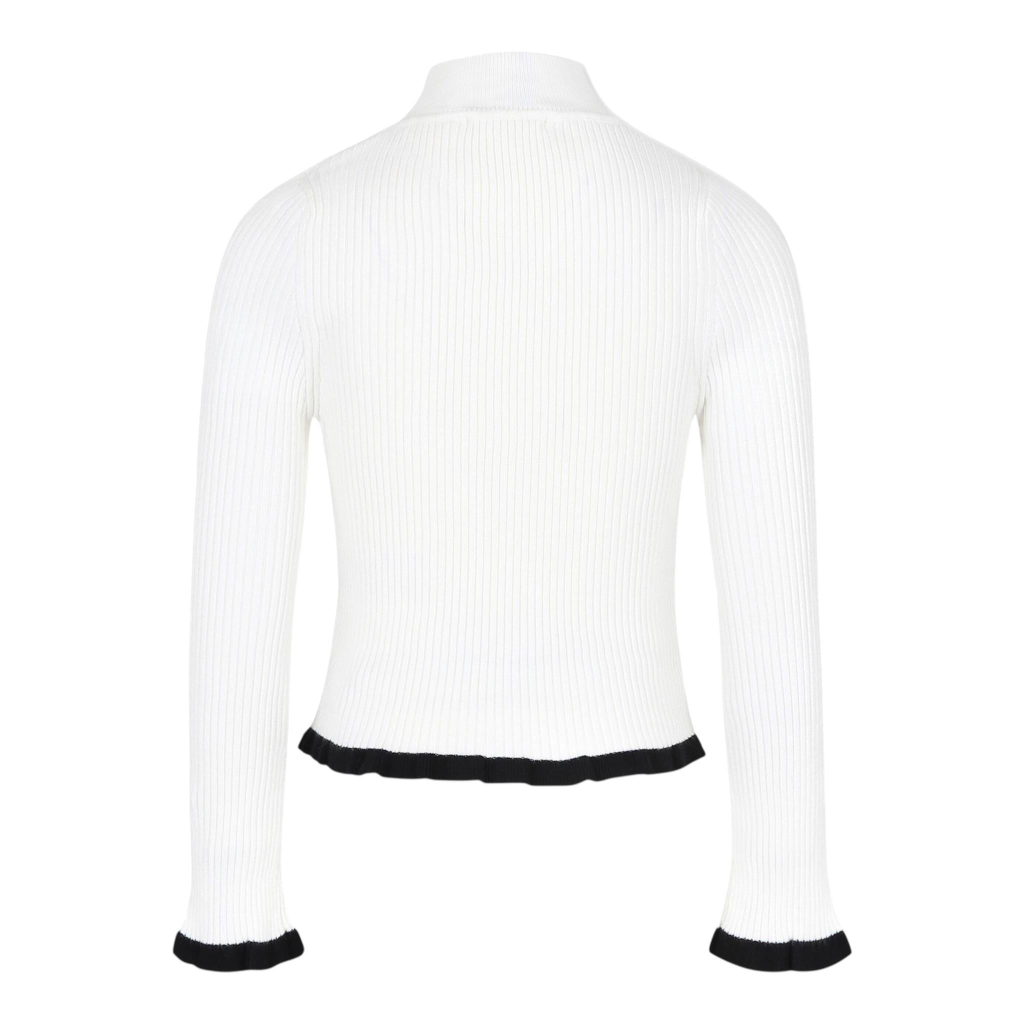 MSGM maglia girocollo tinta unita con profili in contrasto Panna per Bambina F4MSJGTN029 PANNA MSGM 