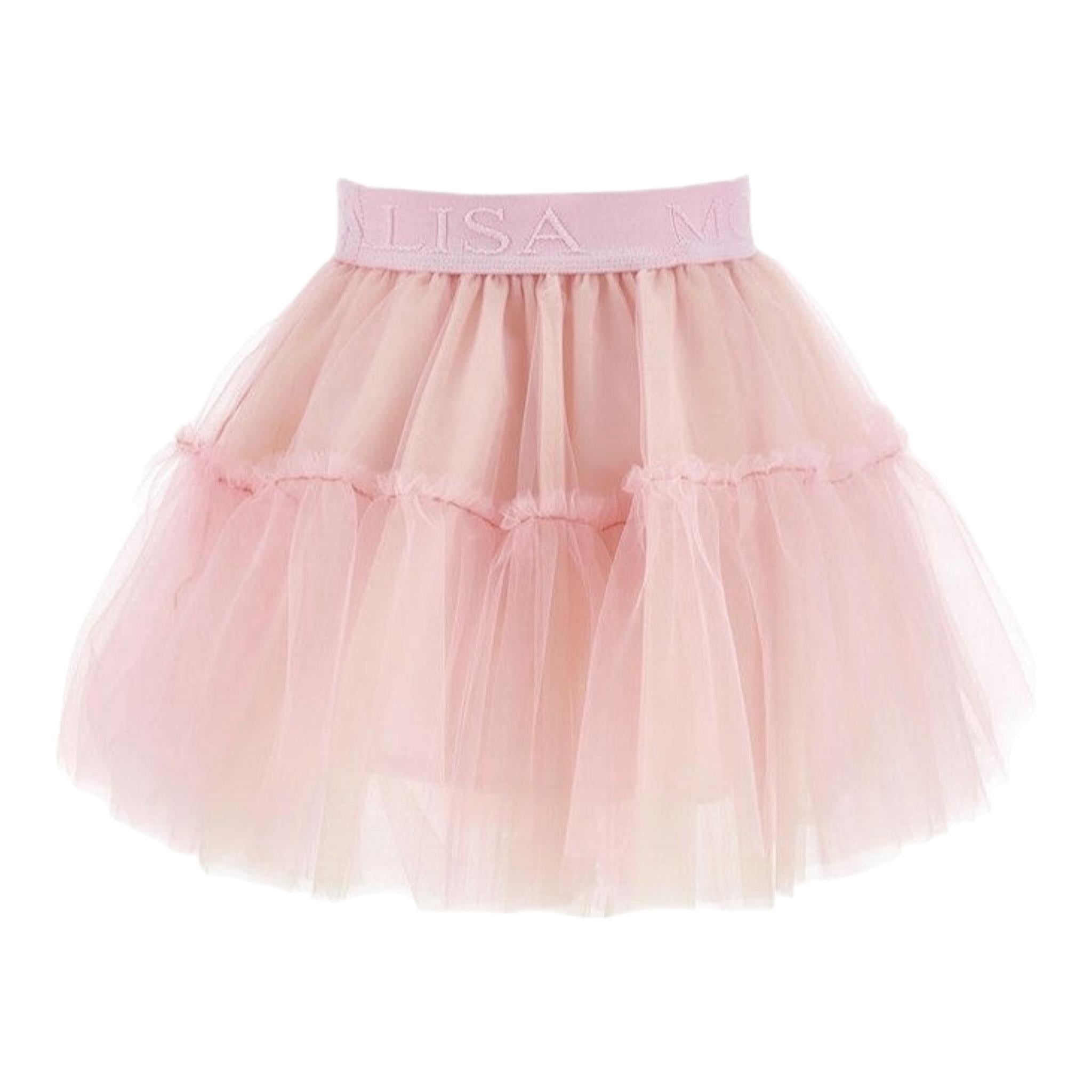 Monnalisa Gonna Tinta Unita con Tulle per Bambina 17EGON ROSA MONNALISA 