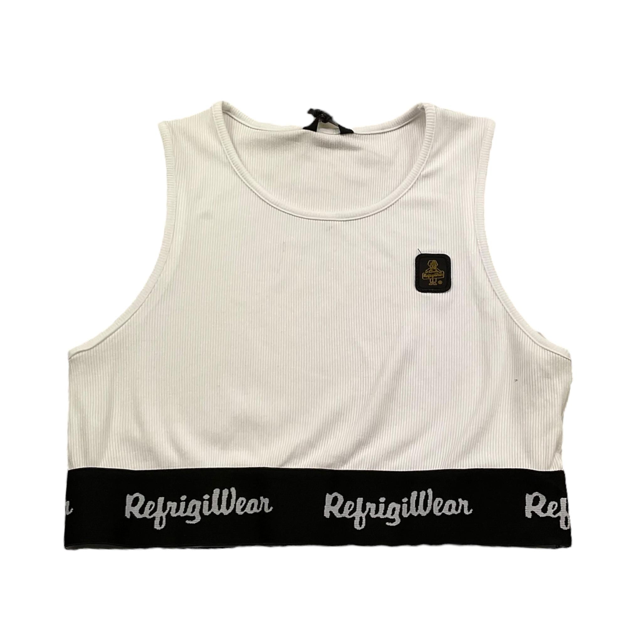 Refrigiwear Top Tinta Unita con Elastico Logato per Bambina 341YRFJS25 BIANCO REFRIGIWEAR 