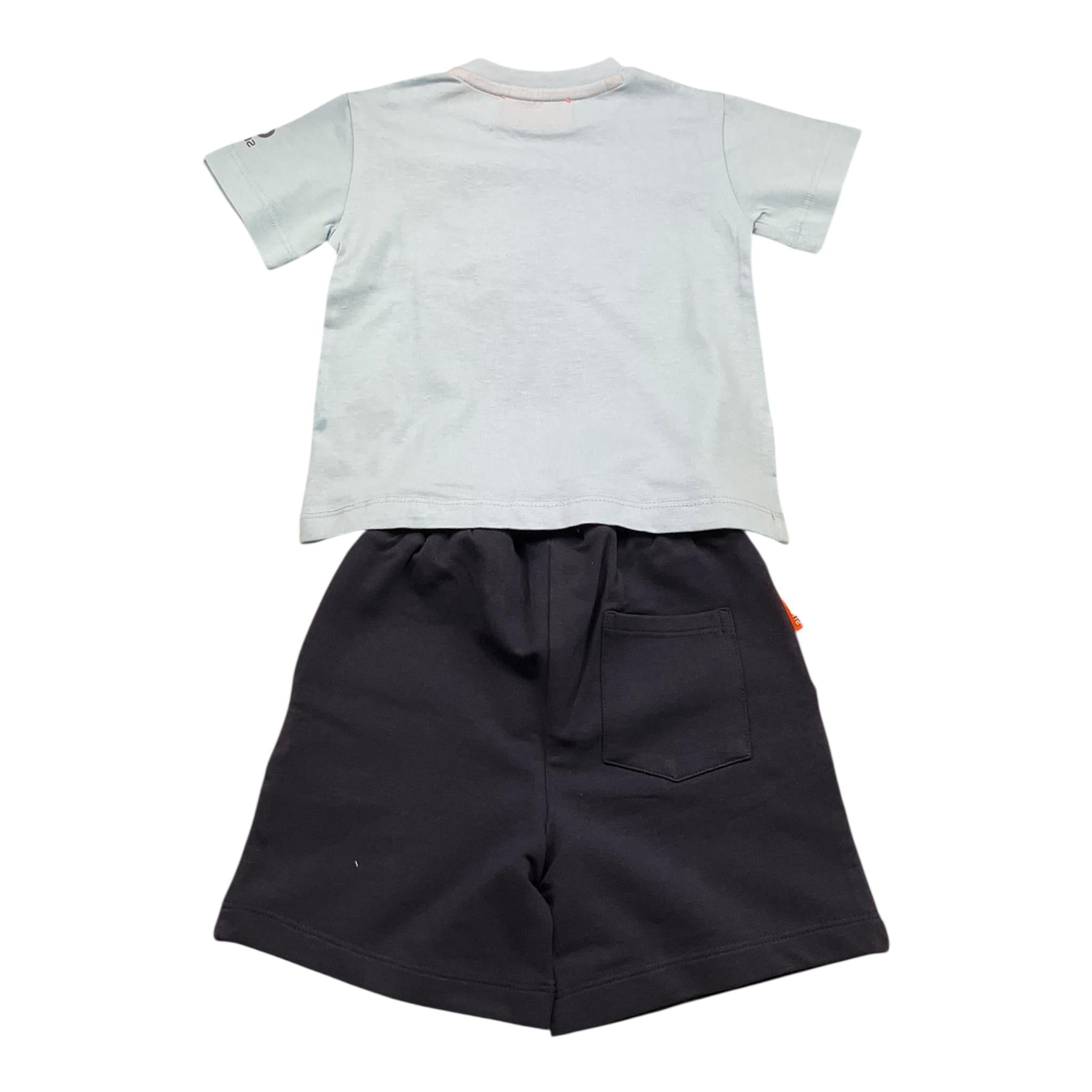 Suns  Completo 2 Pezzi T-Shirt-Bermuda Bicolore per Neonato COMS5107UB AZZURRO SUNS 