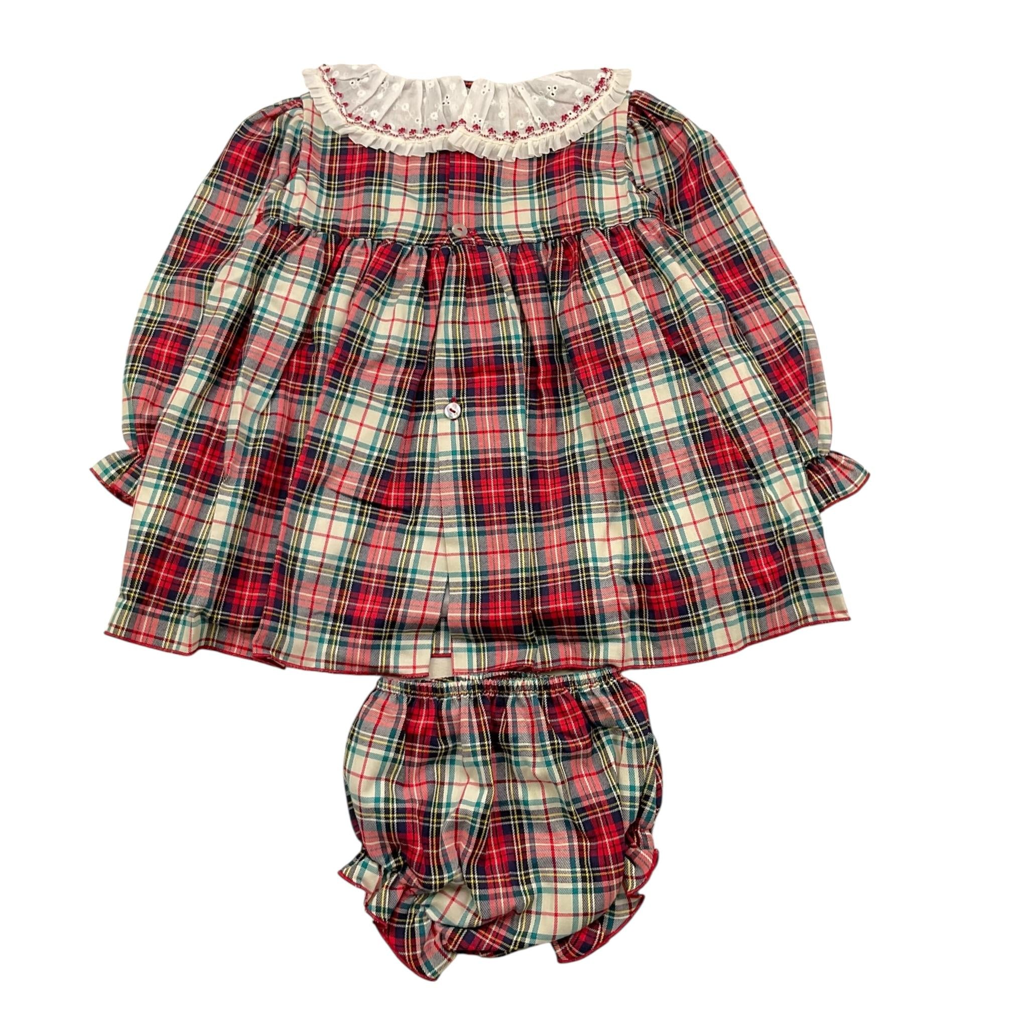 VALENTINA BEBES abito tinta unita fantasia scozzese con coulotte Rosso per Bambina MAR92 ROSSO VALENTINA BEBES 