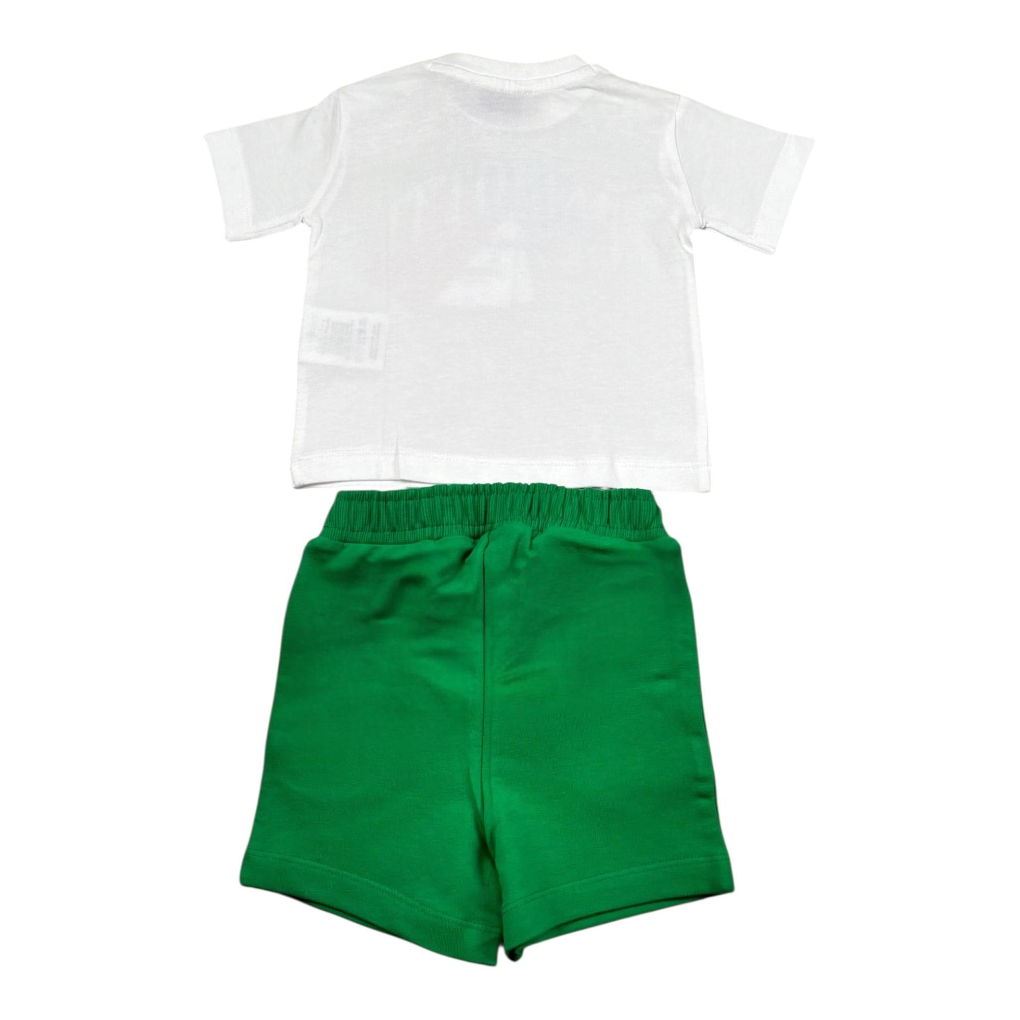 Cesare Paciotti Completo 2 Pezzi T-Shirt-Bermuda Bicolore per Neonato COMP5125BXX BIANCO/VERDE CESARE PACIOTTI 