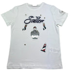 Monnalisa T-Shirt Girocollo Tinta Unita con Stampa per Bambino 253602 BIANCO MONNALISA 