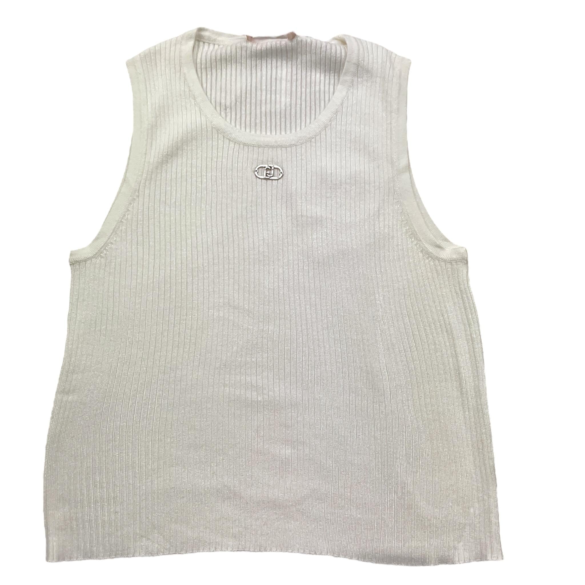 Liu Jo Canotta Tinta Unita con Logo per Bambina GA5041 BIANCO LIU JO 