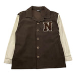 NEVER TOO camicia manica lunga tinta unita con maniche in contrasto Marrone per Bambino NT2123R MARRONE NEVER TOO 
