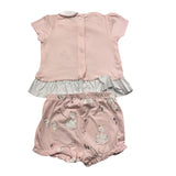 Chicco Completo 2 Pezzi T-Shirt-Culotte Tinta Unita Rosa Per Neonata