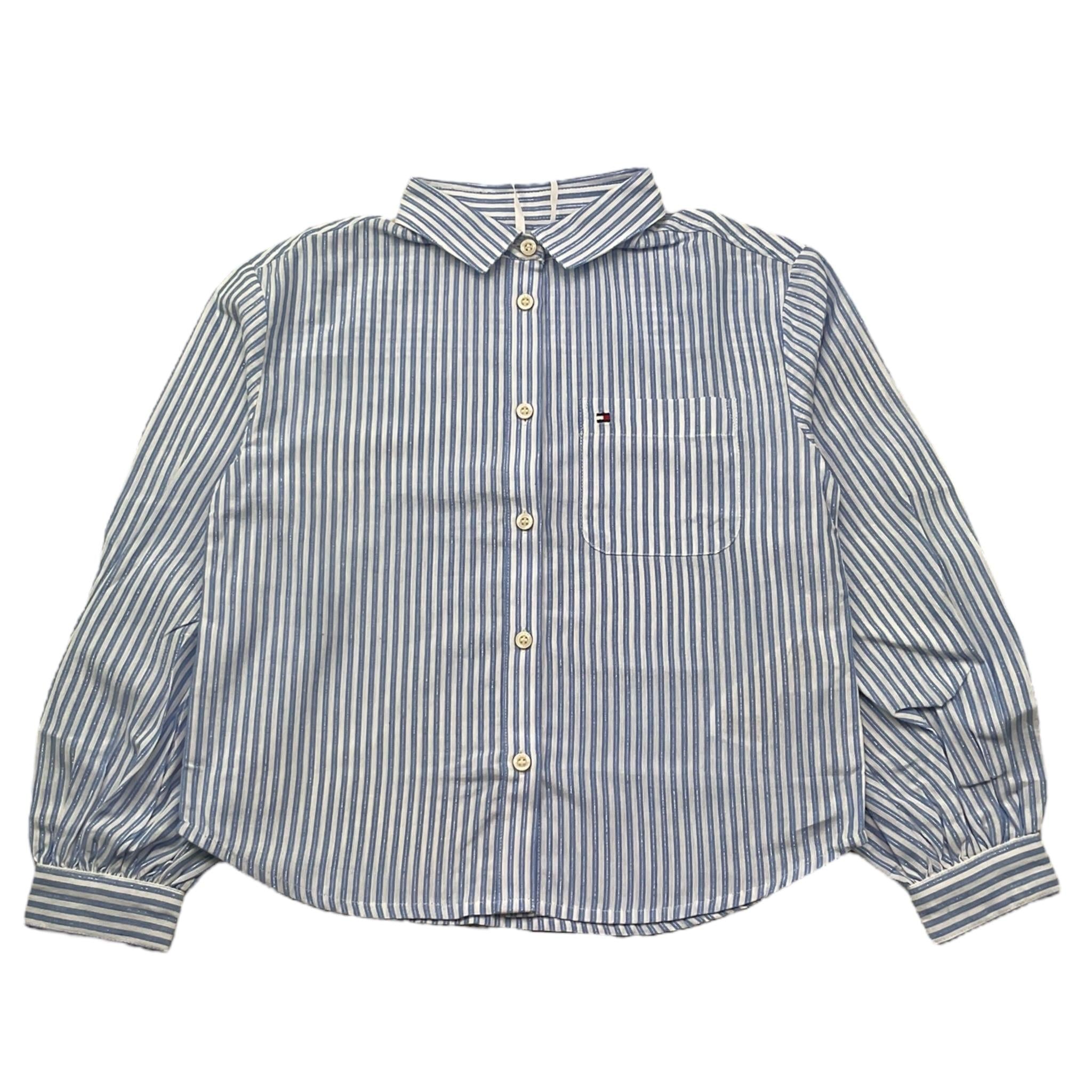 Tommy Hilfiger Camicia Manica Lunga Fantasia A Righe per Bambina KG0KG07622 BIANCO/AZZURRO TOMMY HILFIGER 