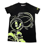 Diadora Maxi T-Shirt Tinta Unita Girocollo con Stampa Nero per Bambina