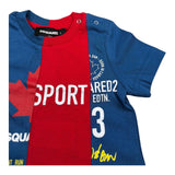 Dsquared2 T-Shirt Girocollo Tinta Unita con Stampa per Neonato DQ0032 BLU DSQUARED2 