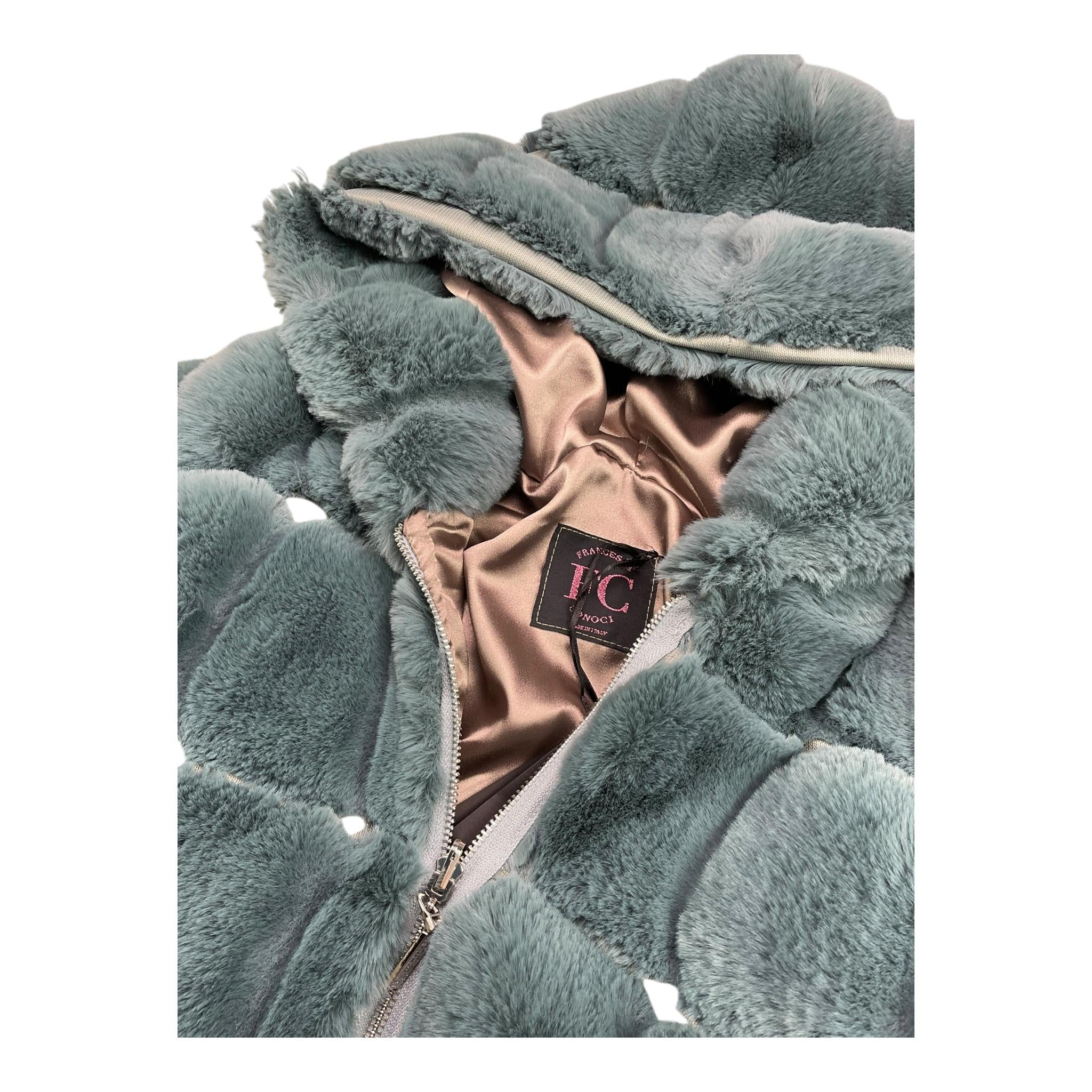 FRANCESCA CONOCI pelliccia bicolore reversibile con cappuccio Verde per Bambina 2688 VERDE FRANCESCA CONOCI 