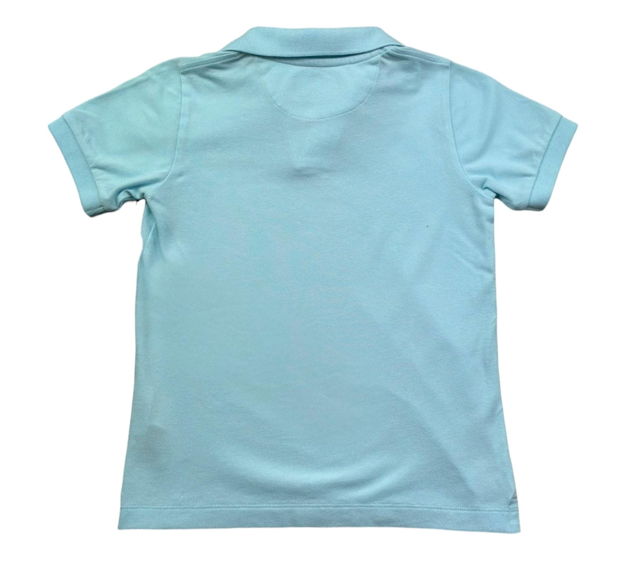 Saint Barth Polo Mezza Manica Tinta Unita con Ricami per Bambino CHARLES AZZURRO SAINT BARTH 