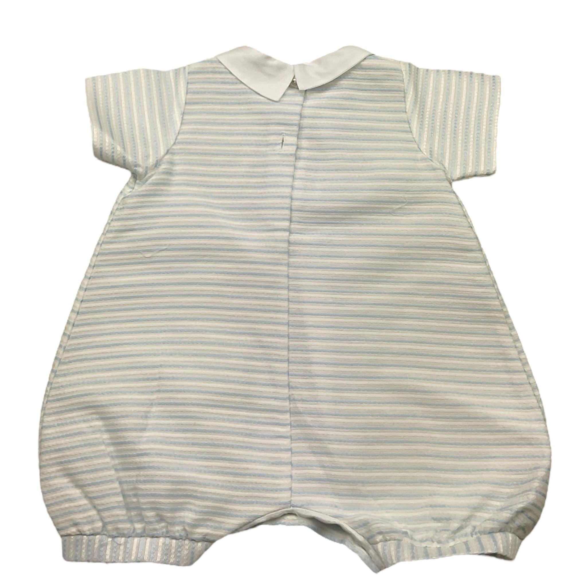 Ninnaoh Pagliaccetto Tinta Unita con Fantasia A Righe per Neonato E23256P BIANCO NINNAOH 