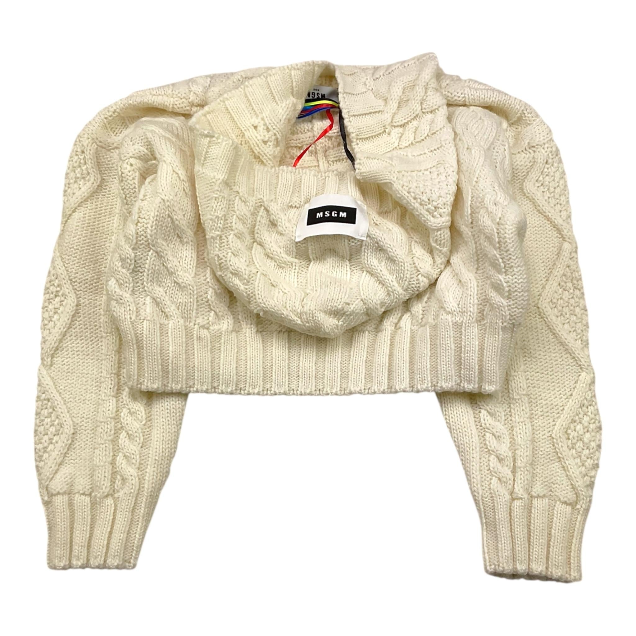 MSGM maglia tinta unita con cappuccio Panna per Bambina F3MSJGP210 PANNA MSGM 