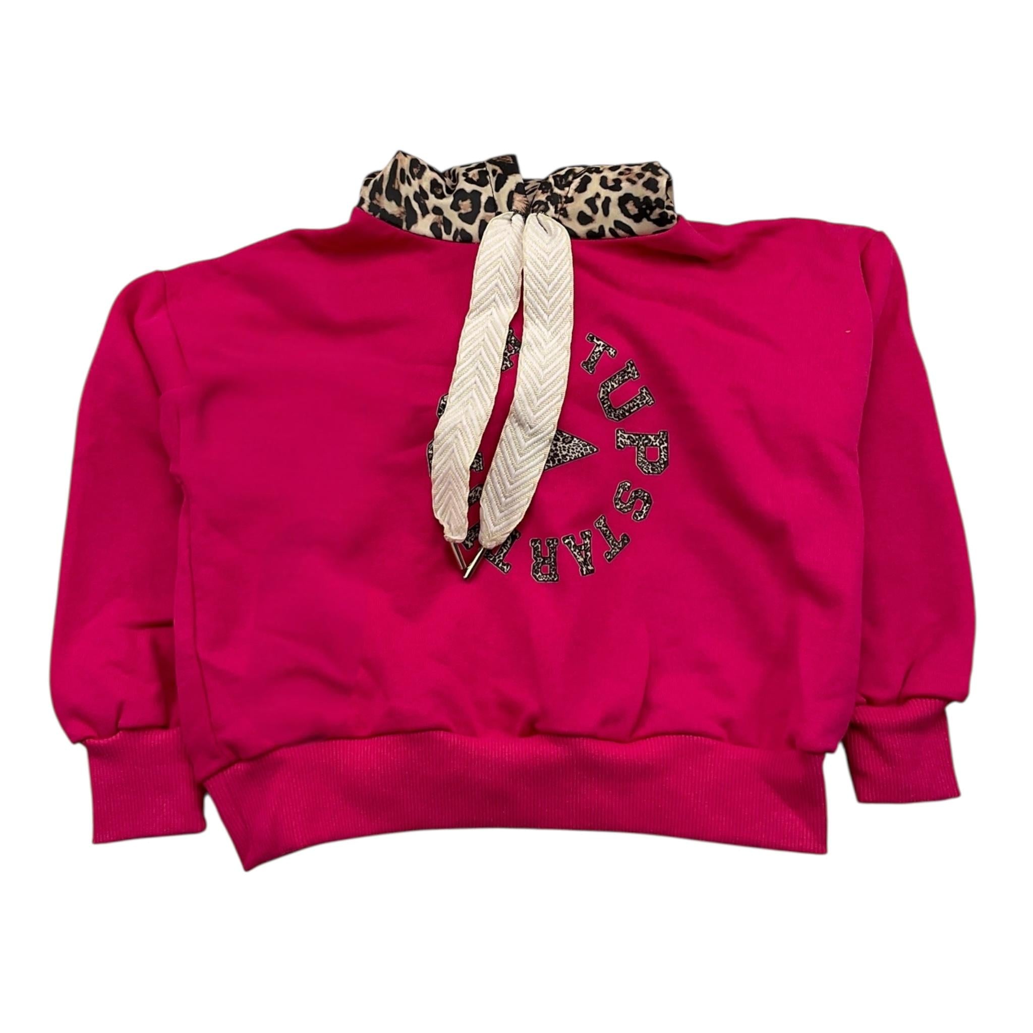 START UP felpa chiusa con cappuccio maculato Fuxia per Bambina FB4210 FUXIA START UP 