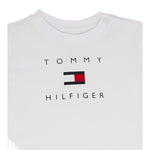 Tommy Hilfiger T-Shirt Girocollo Tinta Unita con Logo per Neonata KN0KN01429 BIANCO TOMMY HILFIGER 