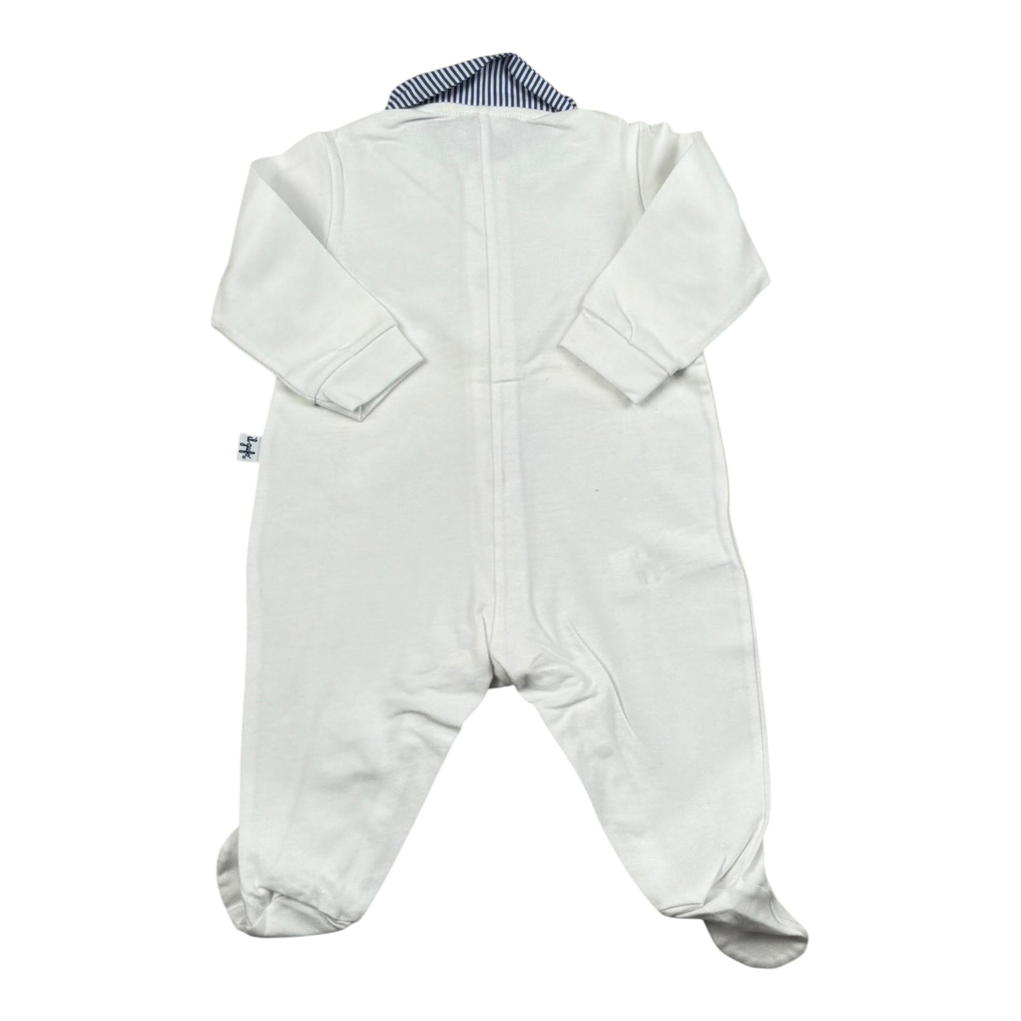 Il Gufo Tutina Tinta Unita con Profili In Contrasto per Neonato RORPPR BIANCO IL GUFO 