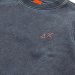 Sun68 Felpa Girocollo Tinta Unita con Logo per Bambino CPF35355 BLU SUN68 