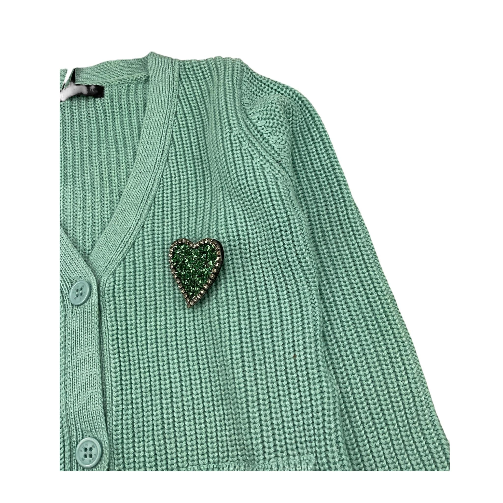 FUN & FUN cardigan tinta unita con frange Verde acqua per Bambina FNBSW12745 VERDE ACQUA FUN & FUN 