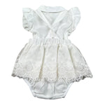 Barcellino Completo 2 Pezzi Camicia-Salopette per Neonata 120721 BIANCO BARCELLINO 