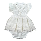 Barcellino Completo 2 Pezzi Camicia-Salopette per Neonata 120721 BIANCO BARCELLINO 