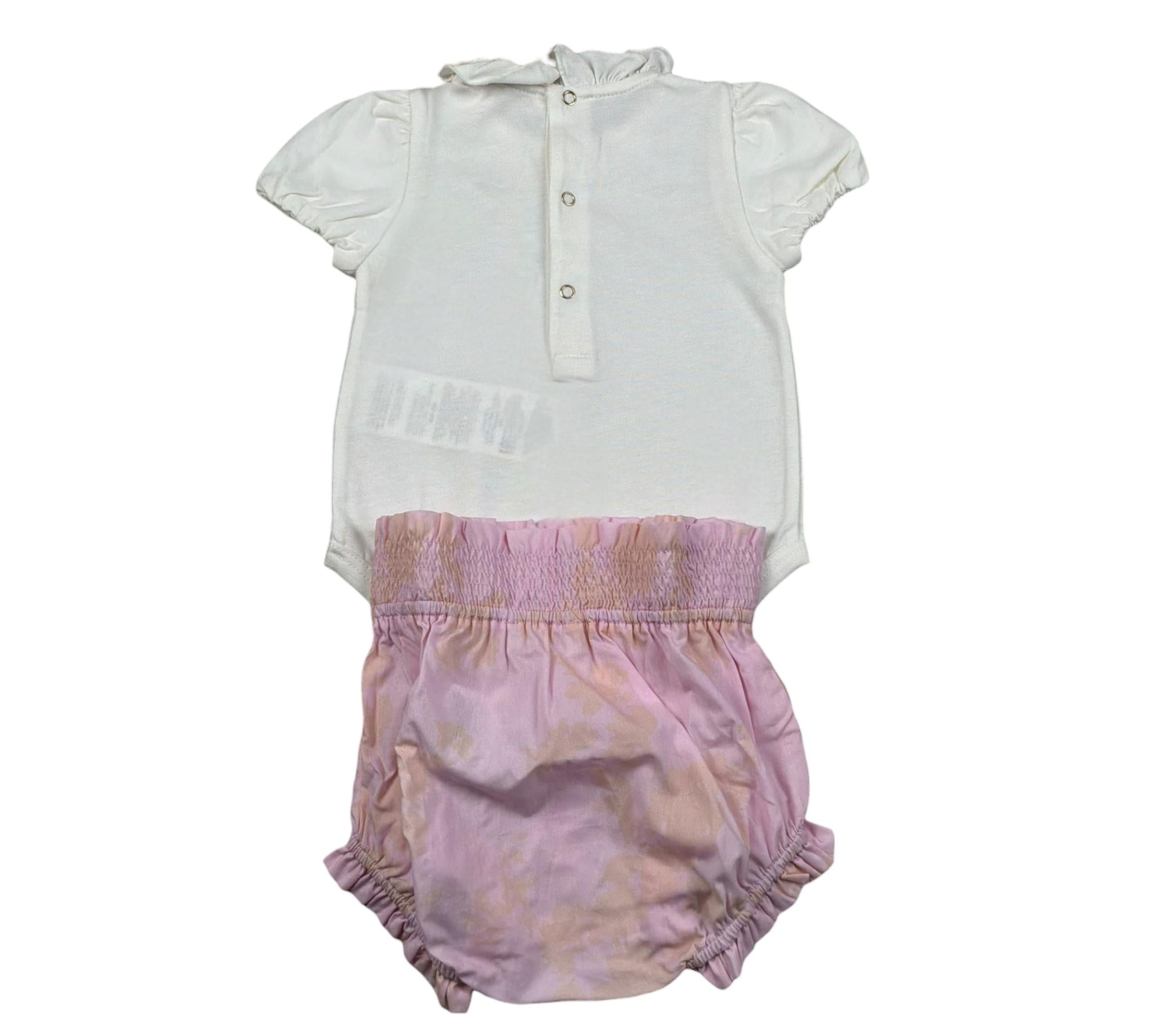 Elisabetta Franchi Completo 2 Pezzi Body-Culotte Bicolore per Neonata ENCD099 BIANCO/ROSA ELISABETTA FRANCHI 