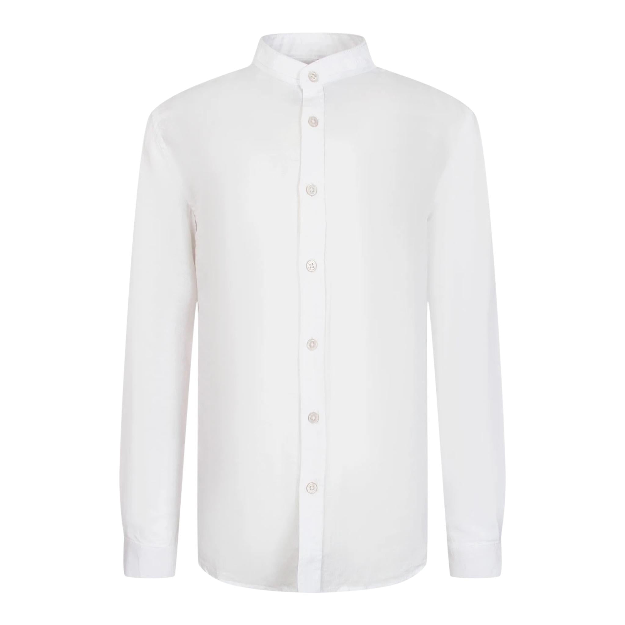Antony Morato Camicia Tinta Unita con Collo Coreano per Bambino MKSL00279 BIANCO ANTONY MORATO 