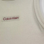 Calvin Klein Abito Tinta Unita Giromanica con Logo per Bambina IG0IG02906X PANNA CALVIN KLEIN 