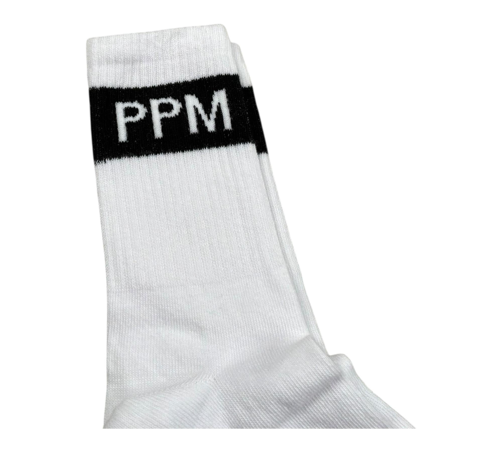 Paolo Pecora Calzini Tinta Unita con Logo per Bambino PP1569 BIANCO PAOLO PECORA 