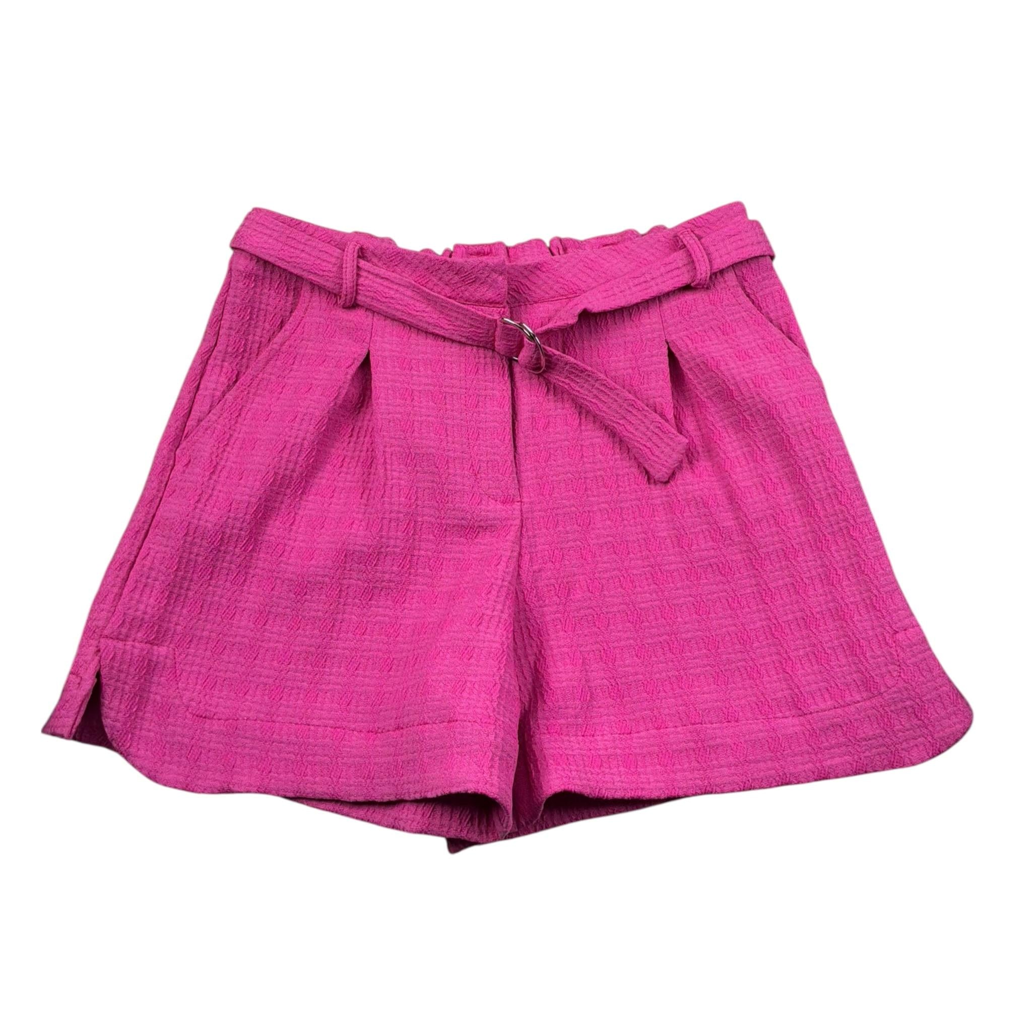 Manila Grace Short Tinta Unita con Cinturino per Bambina MG2656 FUXIA MANILA GRACE 