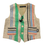 Daniele Alessandrini Gilet Tinta Unita con Fantasia A Righe per Neonato 1296B00300N BEIGE DANIELE ALESSANDRINI 