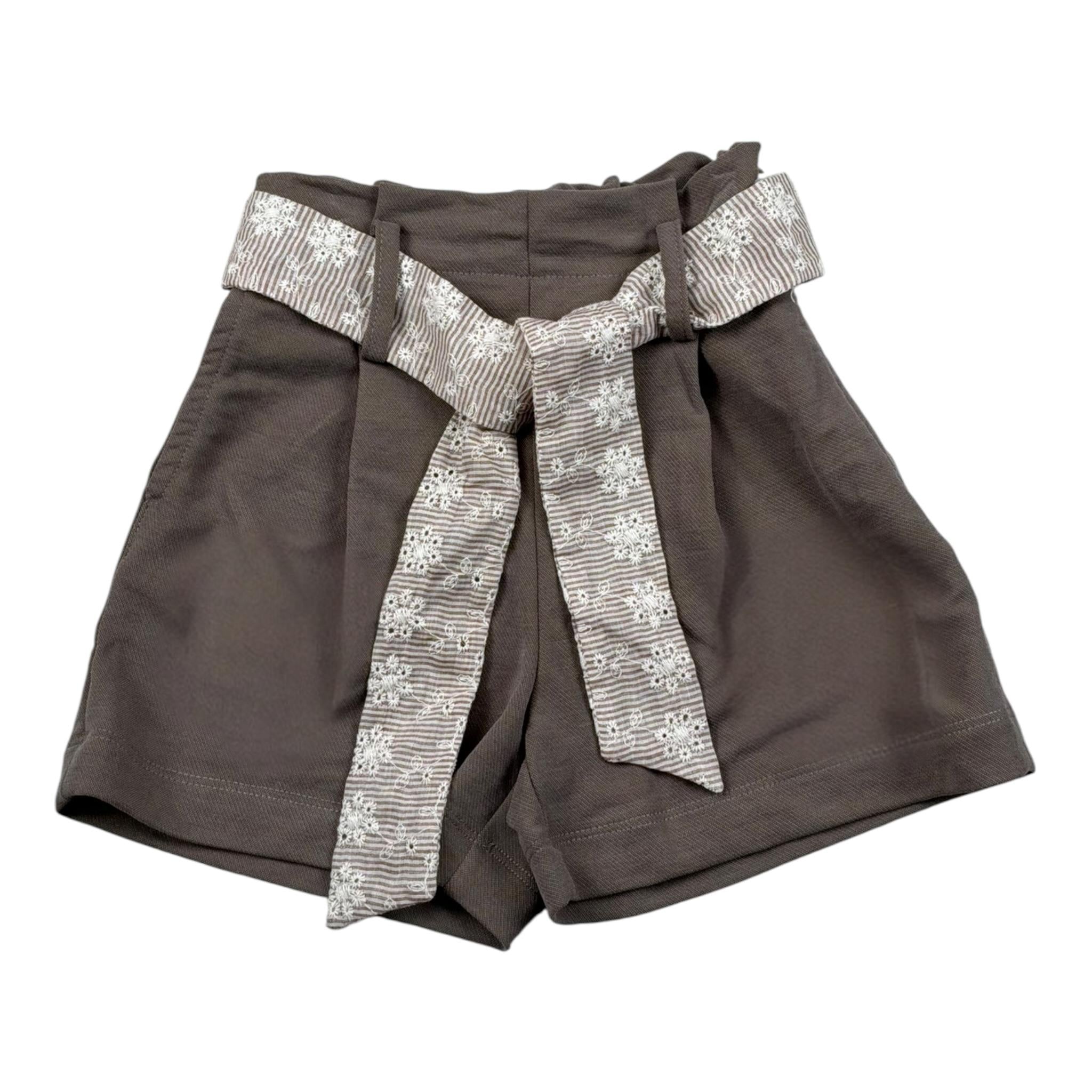 Lalalu' Short Tinta Unita con Cintura per Neonata SHL70PBXN MARRONE LALALU' 