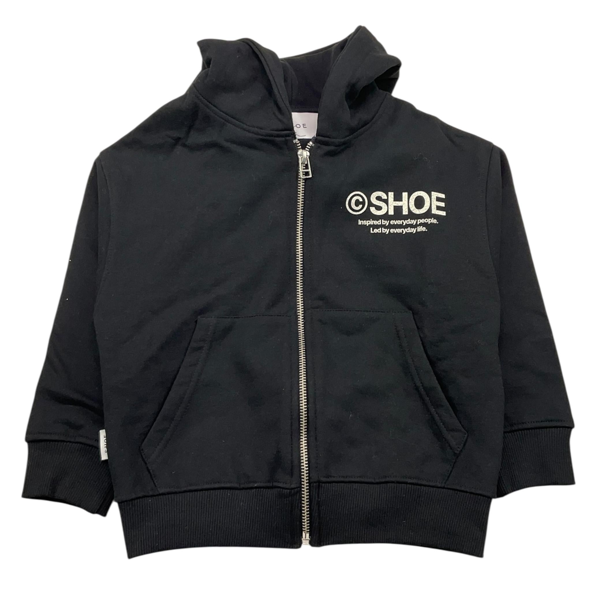 SHOE felpa con zip e cappuccio tinta unita con stampa in contrasto Nero per Bambino ZEFF0119 NERO SHOE 