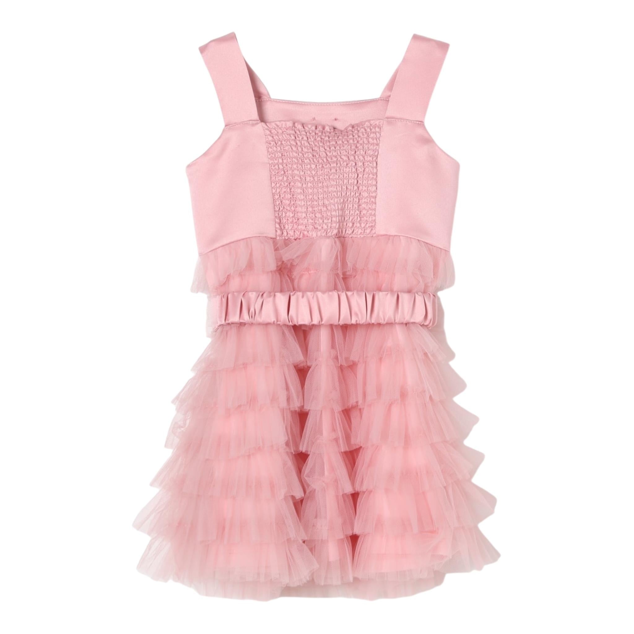 Twinset Abito Tinta Unita con Tulle per Neonata 251GJ2QS0 ROSA TWINSET 