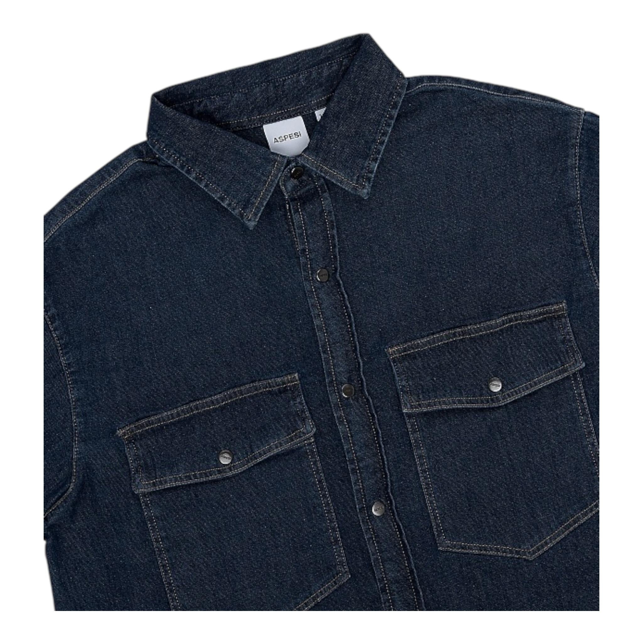 ASPESI camicia in denim tinta unita Blu per Bambino F23023CLJ0037 BLU ASPESI 