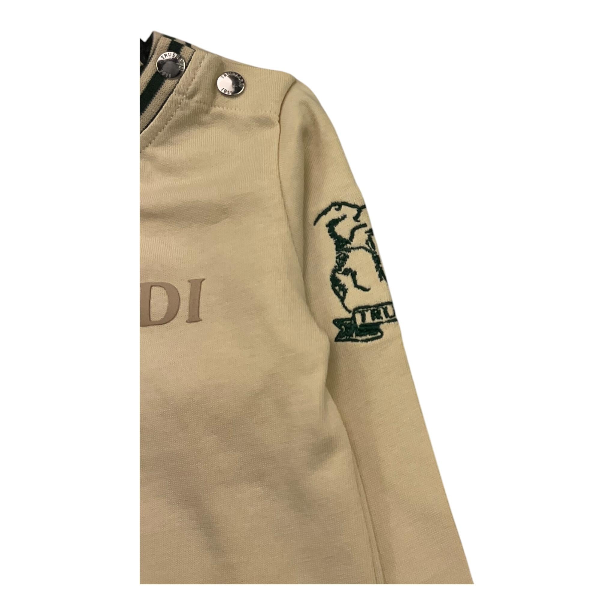 TRUSSARDI shirt girocollo tinta unita con stampa Panna per Neonato TIA25147TS PANNA TRUSSARDI 