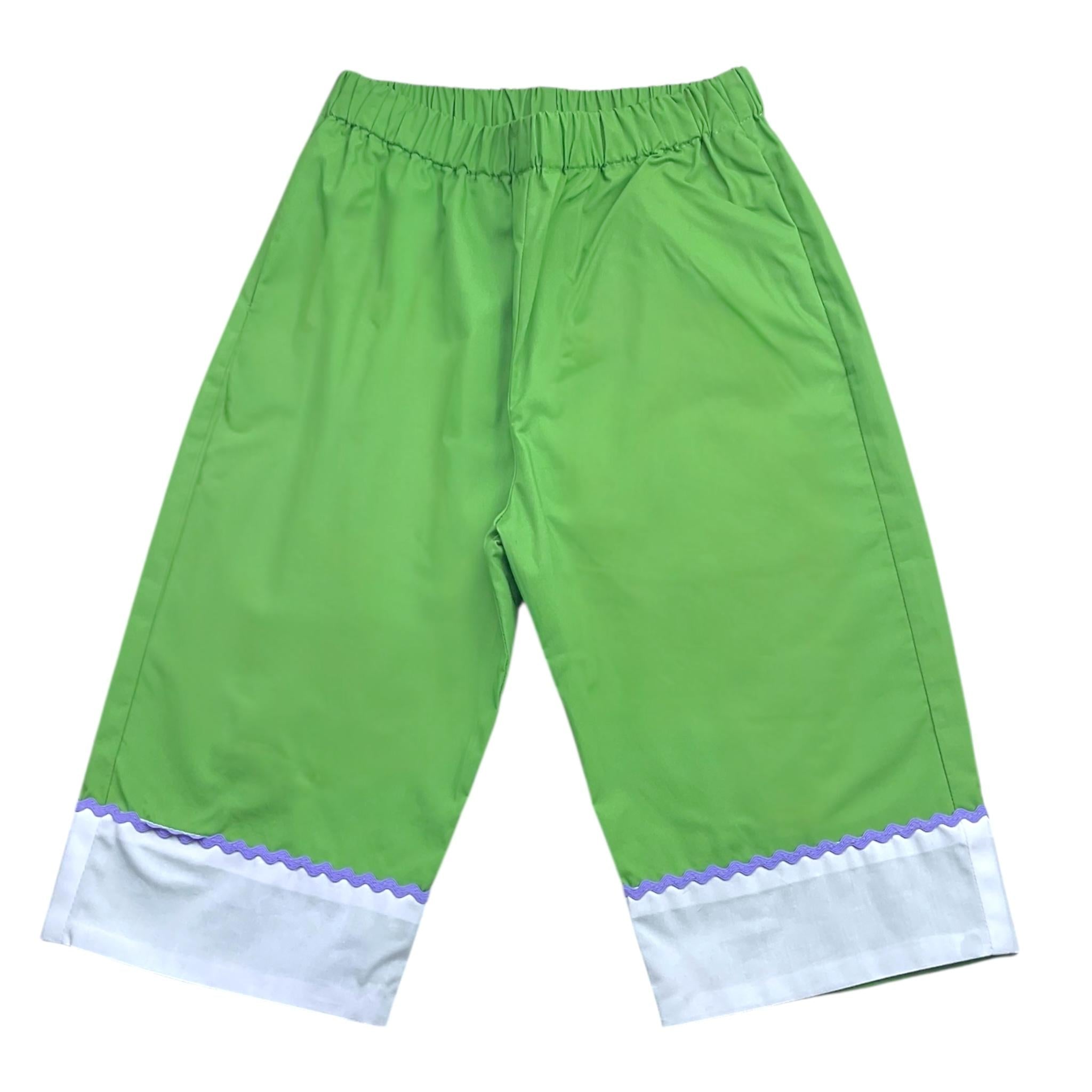 Ilfarobimbi Pantalone Tinta Unita con Elastico In Vita per Bambina IFB50484 VERDE ILFAROBIMBI 